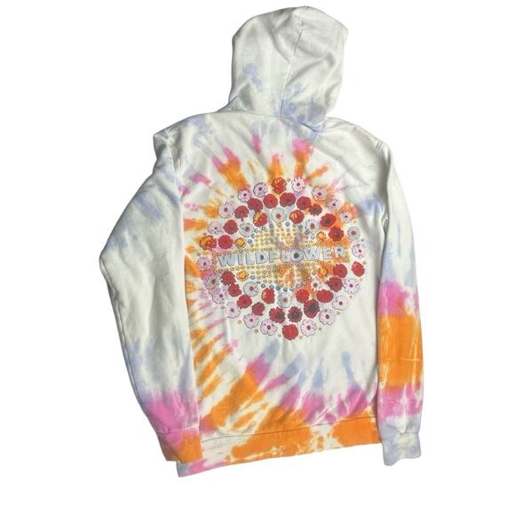 5SOS Wildflowers Band Hoodie M Multi-Color Tie-Dye Vibrant Hooded Boho Festival - Picture 5 of 6